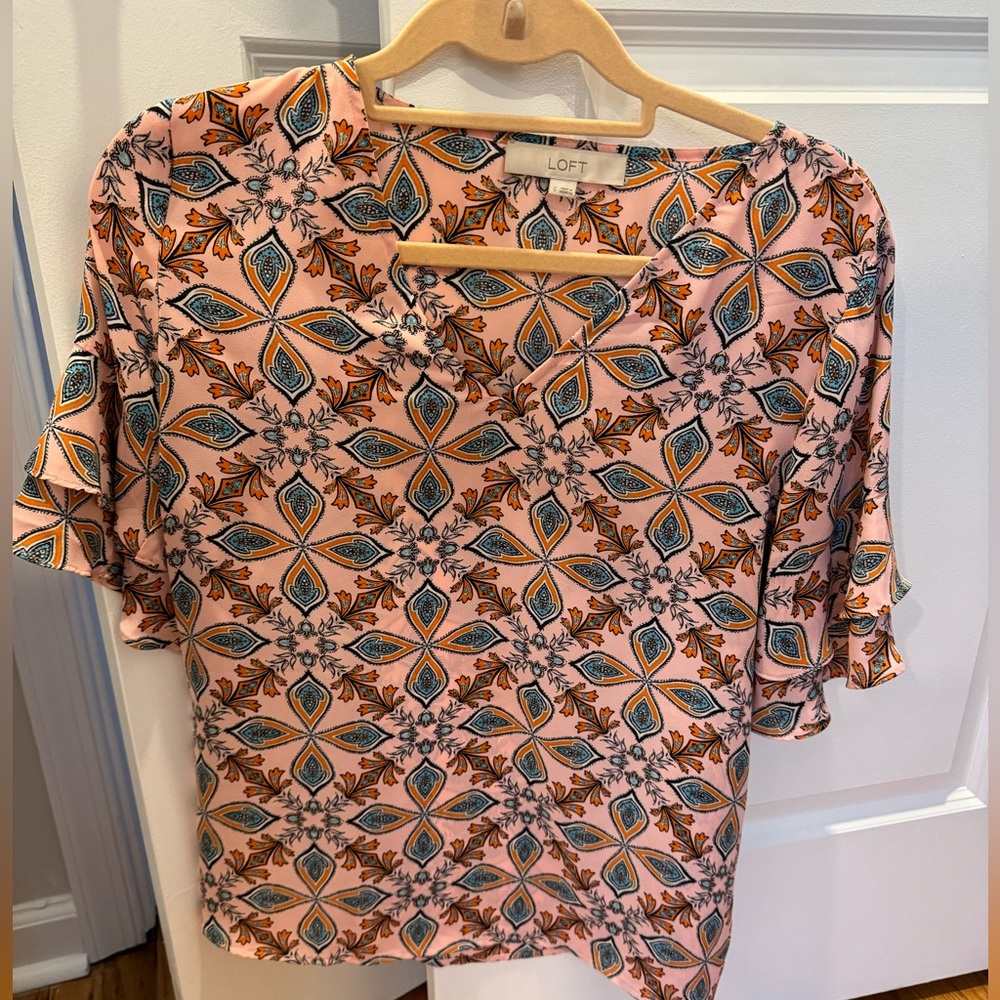 Loft multicolored floral paisley blouse